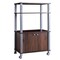 Multi-functional Kitchen Storage Cart with Lockable Wheels and 3 Shelves and Cabinet for Microwave and Dishes